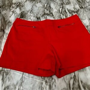 INC International Concepts Red Women's Shorts Zip Pockets 5 Inch Inseam Vacation